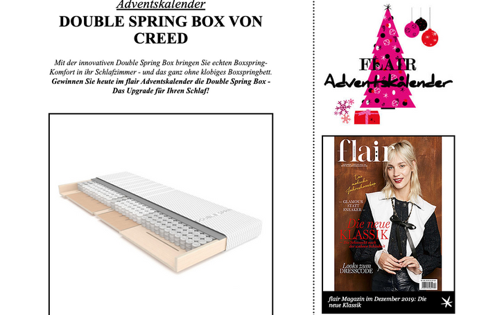 Die DOUBLE SPRING BOX bei flair - fashion & home magazin